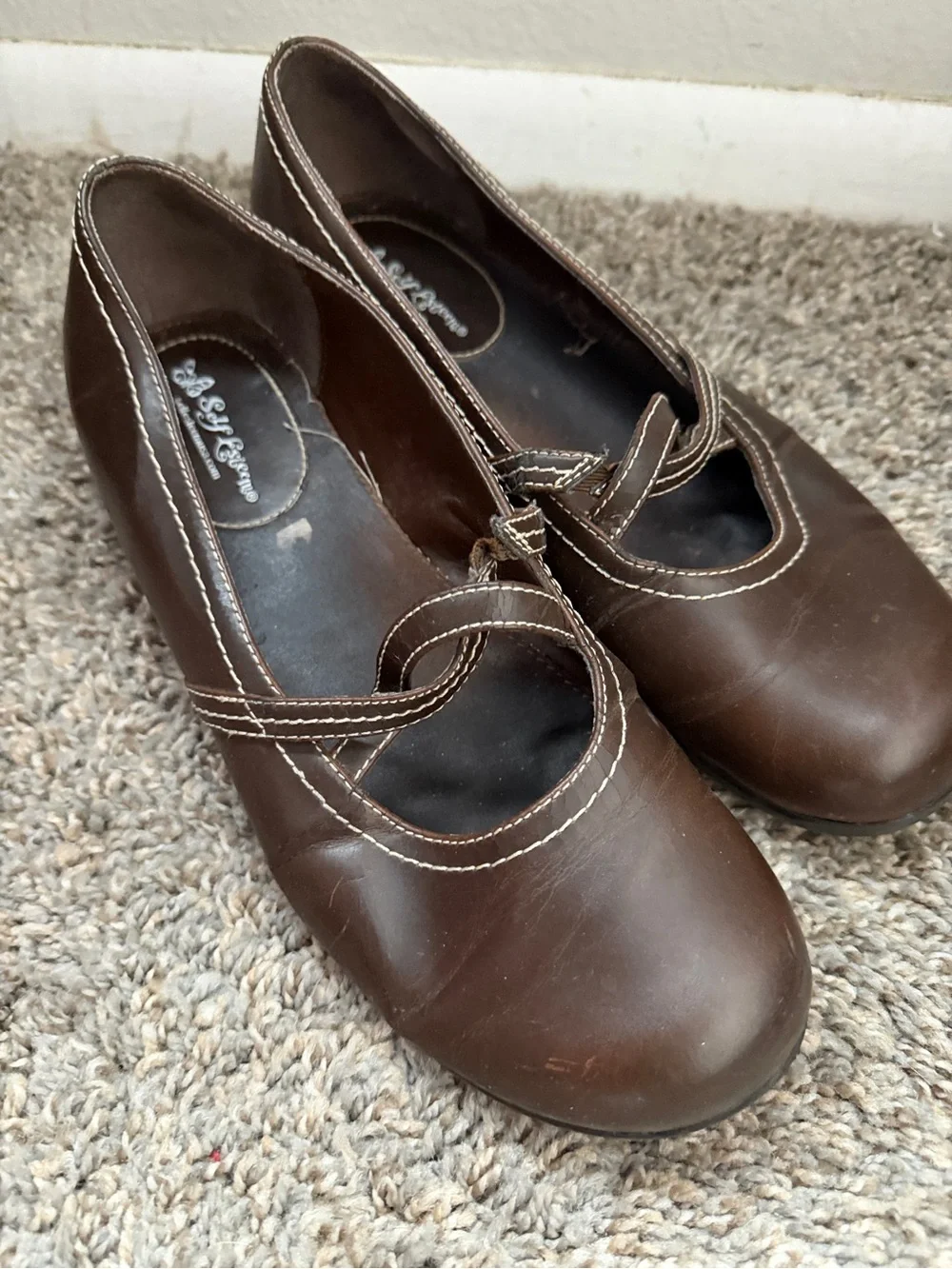Vintage Self Esteem Mary Jane flats Brown Y2K Preppy